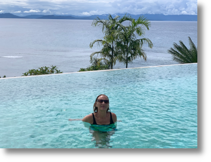 Lynne in Taveuni Infinity Pool.